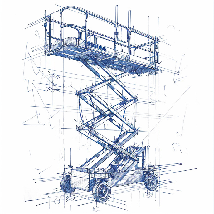 scissor lift drawing